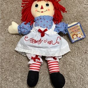 Aurora RAGGEDY ANN 16" Plush STUFFED DOLL TOY 2012  Handmade by Aurora NEW